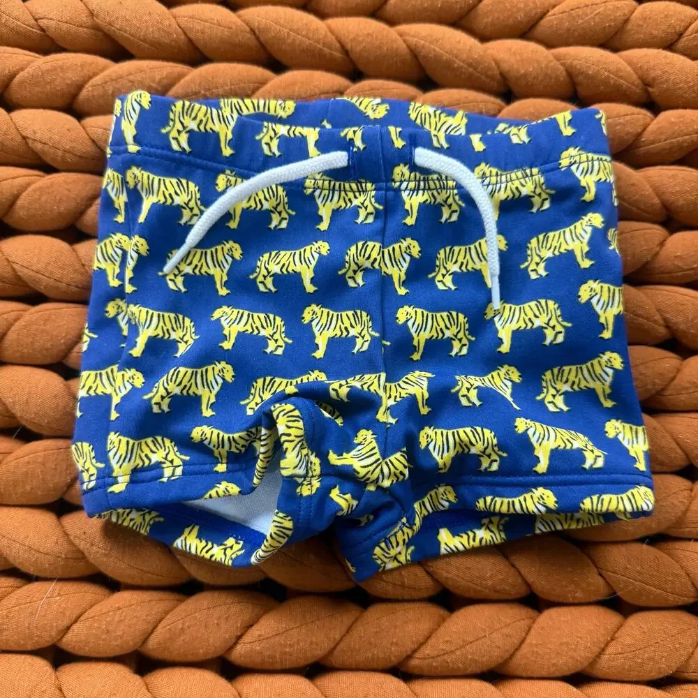 Janie & Jack Baby Boy Euro Swimmer Swimsuit Swim Bottoms 0-3 Months Blue Tiger